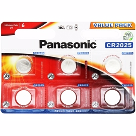 CR2025 3V Panasonic Lithium batteri 6 stk